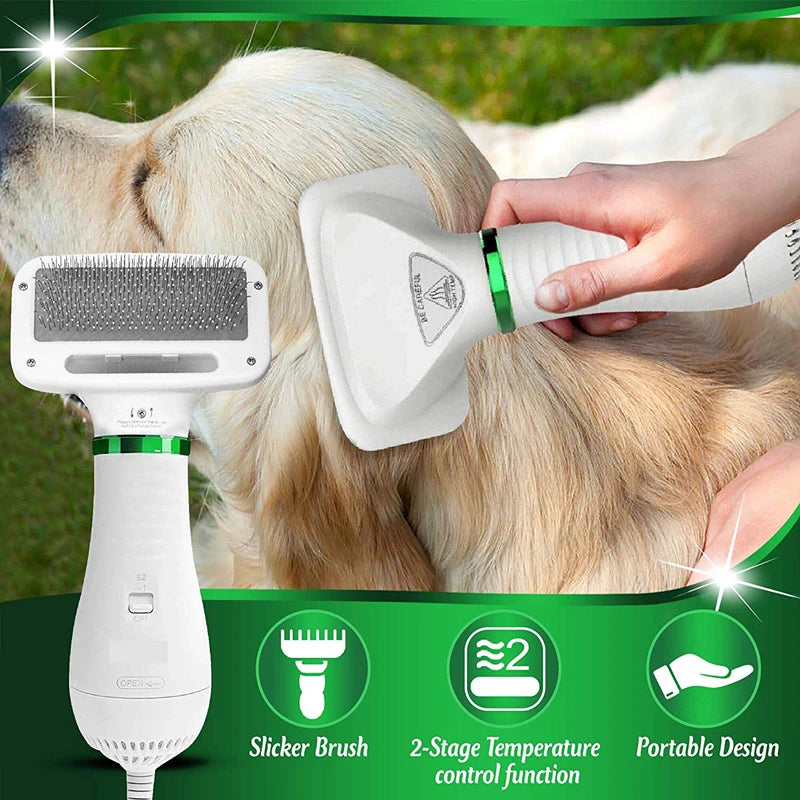 Secador de pelo para perros y gatos, cepillo alisador para baño, secador de pelo profesional 2 en 1, peine de aseo para cachorros y gatos, accesorios para soplador de perros