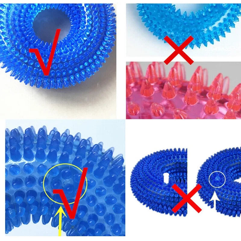 Juguete masticable interactivo para perros y mascotas, juguete de limpieza de dientes con púas resistente a mordeduras para cachorros, juguetes para masticar molares TPR para perros