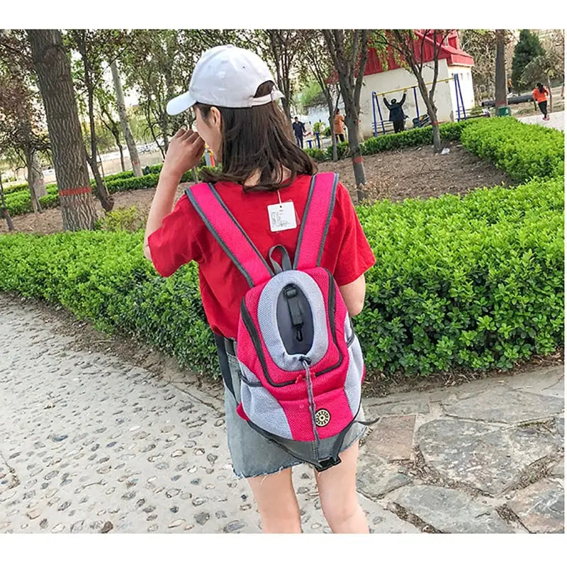 Nueva mochila de viaje portátil de doble hombro, bolsa de transporte perro al aire libre, bolsa frontal para perro, mochila de malla