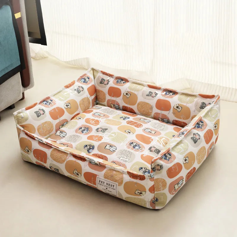 Bed for Dog Cat Pet Square Lattice Kennel Medium Small Dog Sofa Bed Cushion Pet Calming Dog Bed House Pet Supplies