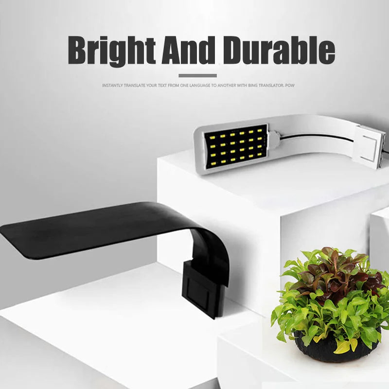 Luz LED superfino para acuario, iluminación para cultivo de plantas, 5W/10W/15W, iluminación para plantas acuáticas, lámpara impermeable con Clip para pecera