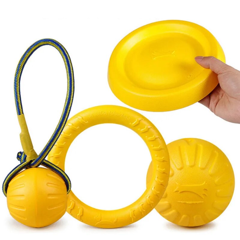 Discos voladores para mascotas, anillo de entrenamiento, extractor, juguetes para perros grandes, resistente a mordeduras, pelota para masticar, juguete flotante para cachorros, suministro interactivo