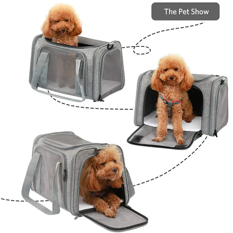 Portable Pet Dog Carrier Bag Foldable Dog Backpack Breathable Travel Airline Approved Transport Bag for Small Dogs Cats