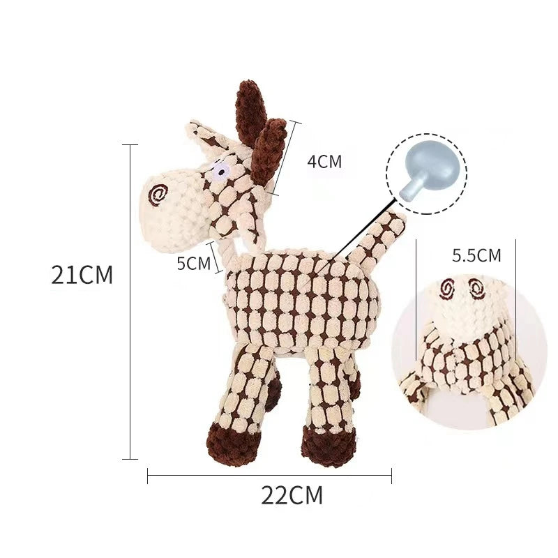 Divertido perro de peluche, burro de juguete con sonido, juguetes chirriantes, resistente a masticar, entrenamiento, perro, cachorro, gato, mascotas interactivas