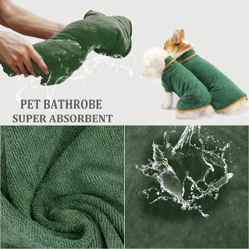 Albornoz para perros, toalla superabsorbente, abrigo de secado para perros, toalla ajustable para mascotas, accesorios para perros grandes, medianos y pequeños