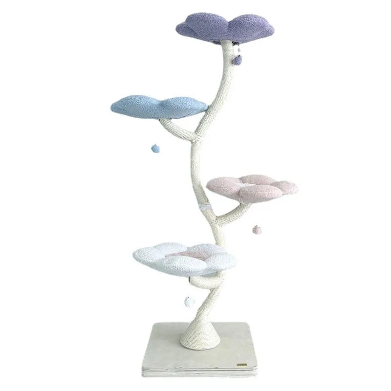 Árbol para gatos, flor, árbol Towercat, flores rosa, árbol grande para gatos, marco de escalada, muebles de juguete, Villa trepadora, transporte, suministros para mascotas, cama