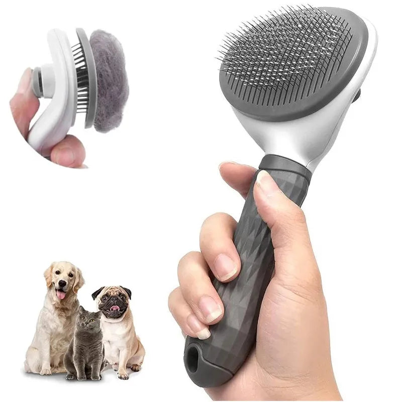 Peine para mascotas, peine con aguja de acero inoxidable, depilación para perros y gatos, limpieza del cabello flotante, belleza, cuidado de la piel, cepillo de limpieza para perros y mascotas, accesorios