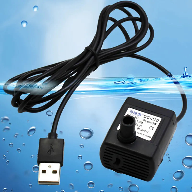 Distributeur de pompe de fontaine d'eau pour animaux de compagnie, accessoires de remplacement de fontaine à boire DC 5V USB 40dB Ultra-silencieux pour fontaine d'aquarium