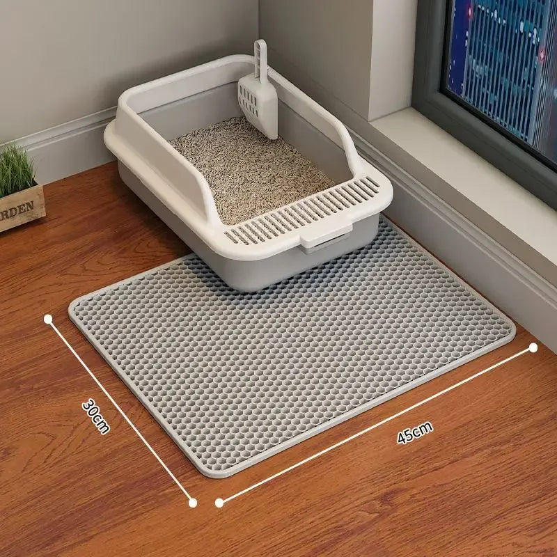 Cat Litter Mat Cat accessories Double-layer Non-slip big Pet Litter Box Filter MatWear Resistant Cat Litter Mat free shipping