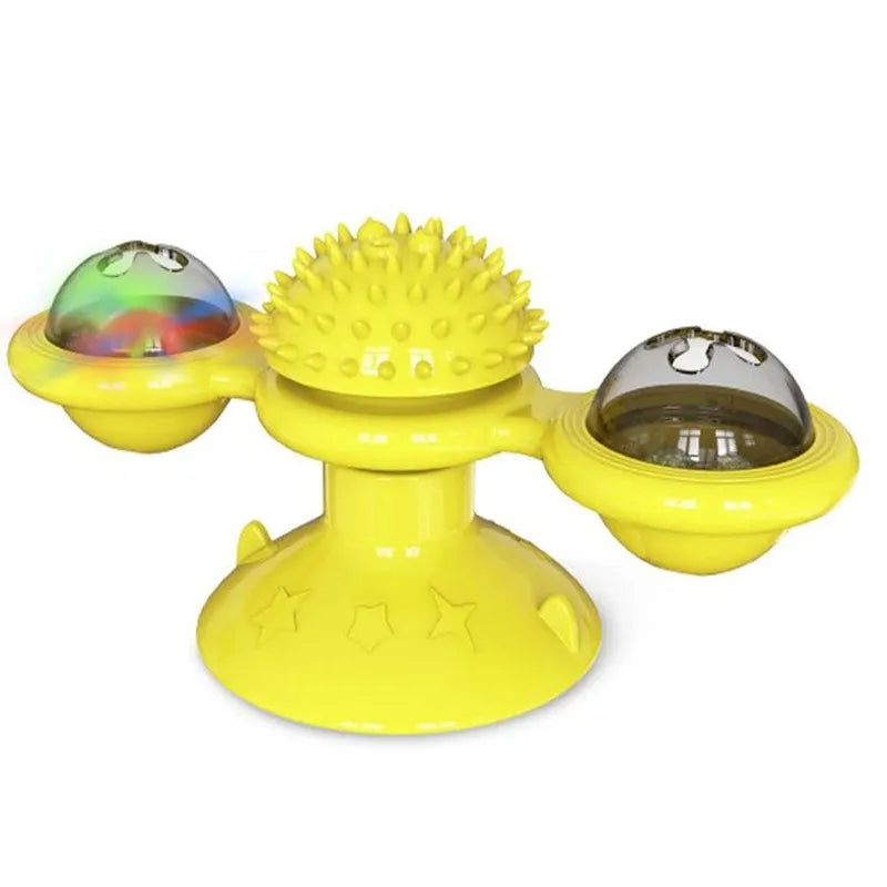 Molino de viento de juguete para gatos, juguetes interactivos para mascotas, rompecabezas para gatos, juguete con plato giratorio Whirligig para cepillo de dientes para gatitos, suministros para mascotas