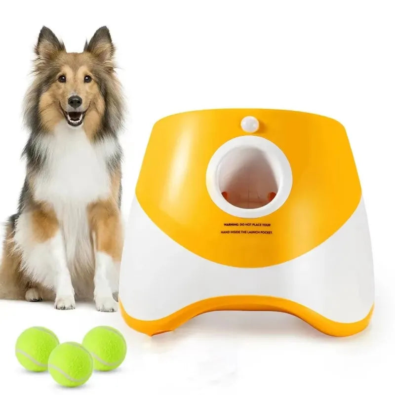 Lanzador de tenis para perros, juguete automático de persecución para perros de compañía, Mini máquina de lanzamiento de tenis, catapulta recargable interactiva divertida