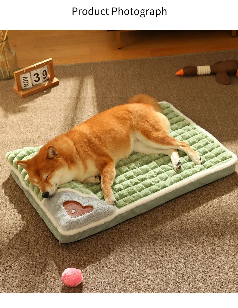 Tapis chaud d'hiver pour chien, canapé de luxe pour petits et moyens chiens, lit à carreaux pour chats, chiens, peluches, lits amovibles et lavables pour animaux de compagnie