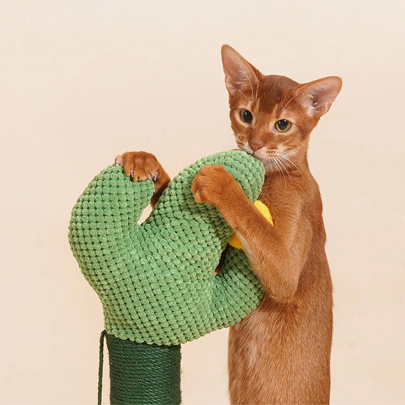 Postes rascadores para gatos, rascador bonito de árbol de Cactus con bola, juguetes de menta para mascotas, muebles rascadores para gatitos