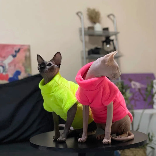 Ropa cómoda de invierno para gatos Sphynx, abrigo con capucha para gatos, ropa para mascotas, ropa bonita, camisa para gatos sin pelo, proveedor de mascotas