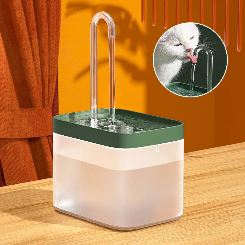 Filtro de fuente de agua para gatos ultrasilencioso, dispensador de agua automático inteligente para perros y bomba de prevención de desgaste, filtrina de recirculación de 1,5 l