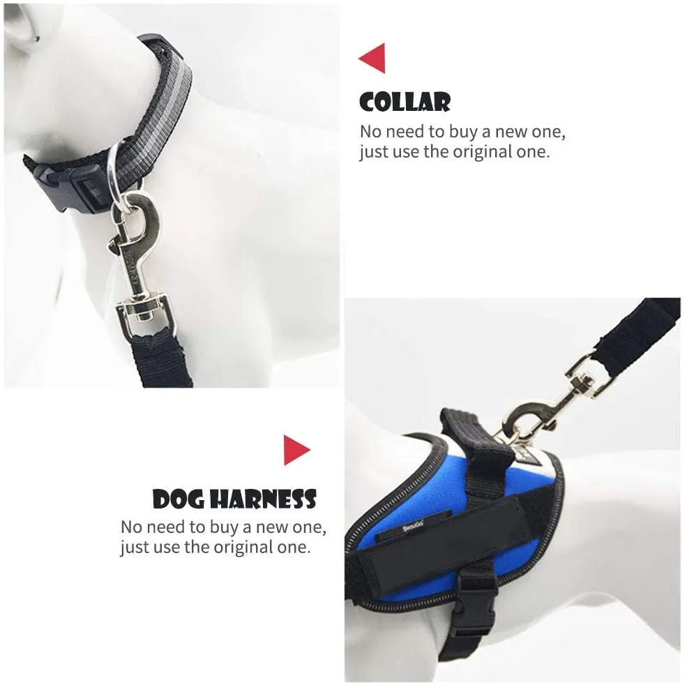 Gato ajustable para cinturón de seguridad de coche para perros, asiento para mascotas, arnés para vehículo, Clip de plomo, palanca de seguridad, collares de tracción, accesorios para perros