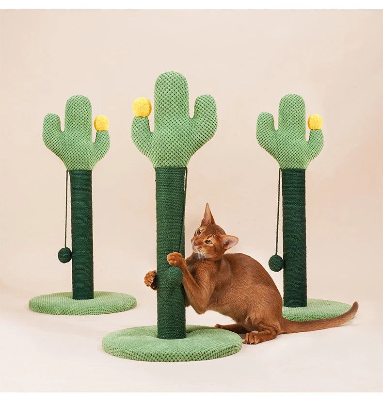 Postes rascadores para gatos, rascador bonito de árbol de Cactus con bola, juguetes de menta para mascotas, muebles rascadores para gatitos