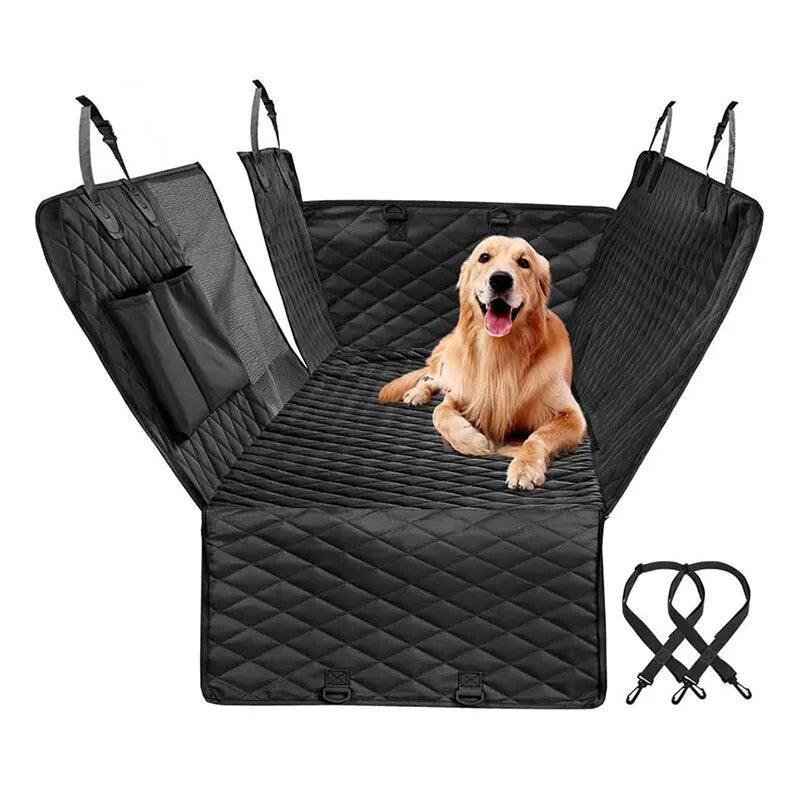 Cojín para asiento de mascota para coche con doble cremallera de 143x153CM, impermeable, resistente a la suciedad, adecuado para múltiples modelos, cojín para asientos traseros de coches de Color sólido