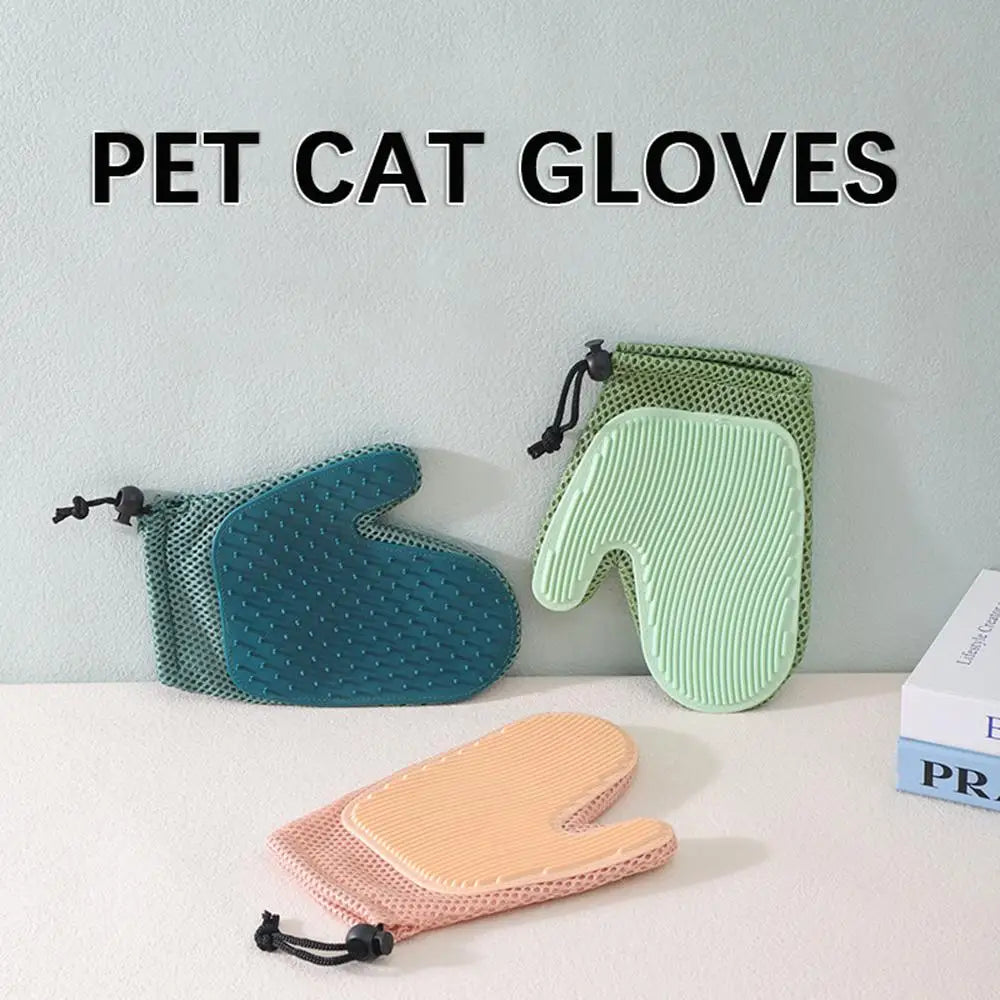 Guante de aseo para Gato para Gats, guante de lana, cepillo para quitar el pelo, peine, guante para limpieza de perros, guante de masaje, accesorios para mascotas