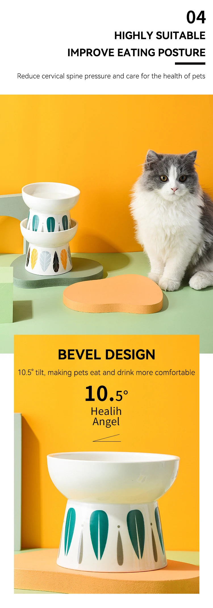 Bol en céramique surélevé pour chat, nourriture japonaise pour animaux de compagnie, mangeoires d'eau pour petits chiots et chiens, bols d'alimentation pour chats, fournitures pour boire et manger