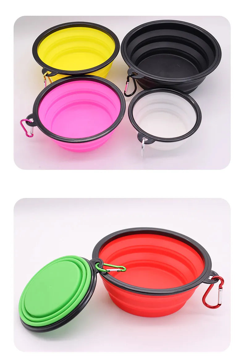 350ML Foldable Silicone Pet Bowl Portable Puppy Food Container Collapsible Feeder for Outdoor Camping Dog