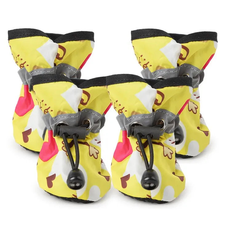 4pcs/set Waterproof Pet Dog Shoes Chihuahua Anti-slip Rain Boots Footwear For Small Cats Dogs Puppy Dog Pet Booties Clothes