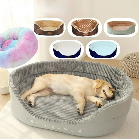 New Large Pet Bed Warm Dot Pattern Luxury House for Dog Sofa Soft Fleece Summer Breathable Cushions Puppy Accessories Furniture