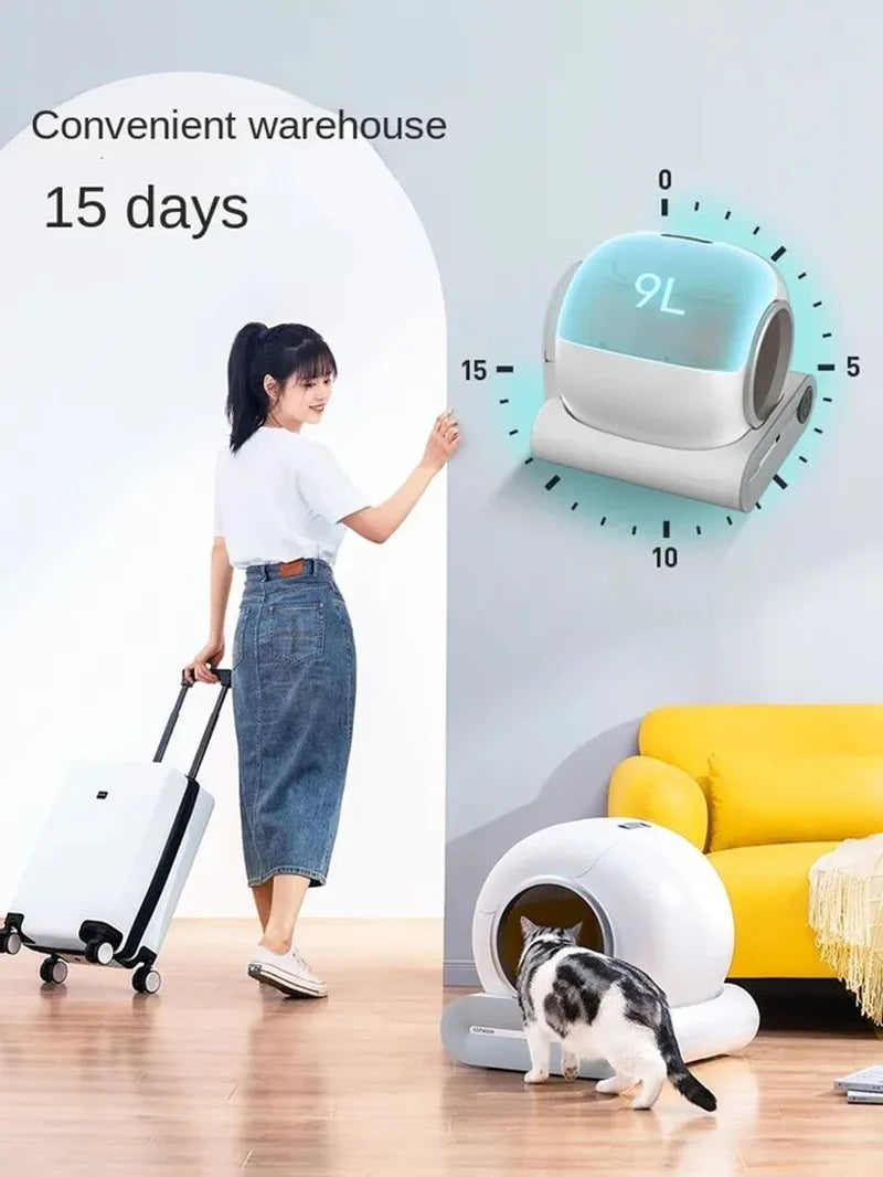 【Ship From Spain】Tonepie 65L Automatic Smart Cat Litter Box Self Cleaning Fully Enclosed Cat Litter Box Pet Toilet Litter Tray