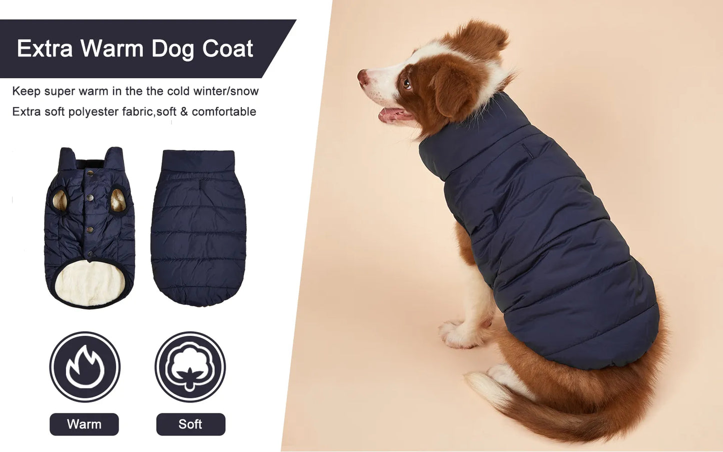 Abrigo de invierno para mascotas, ropa para perros, ropa de invierno, ropa cálida para perros pequeños, abrigo navideño para perros grandes, ropa de invierno, estilo de moda Chihuahua