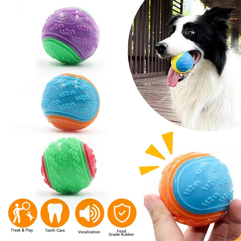 Juguetes interactivos para perros, juguetes suaves de TPR para perros, limpieza de dientes para mascotas, resistencia a mordeduras, juguete de pelota para perros chillón