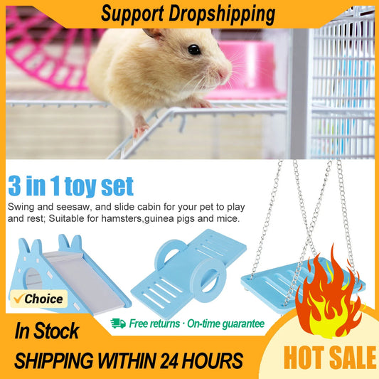 Hamster Toys Eco-Board Bridge Seesaw Swing Toys Small Animal Activity Climb Toy DIY Hamster Cage Accessories for Home Pet Shop