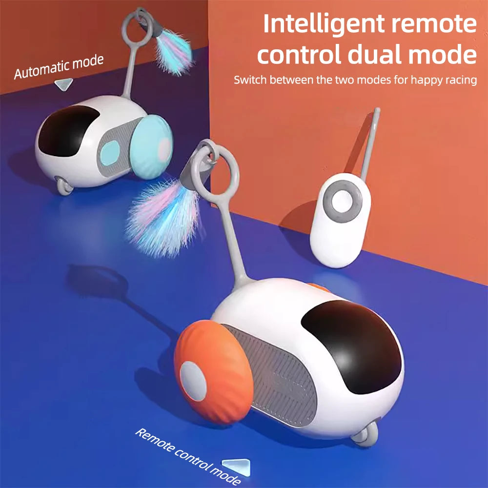 Jouet intelligent pour chat, 2 Modes, mouvement automatique, télécommande, voiture jouet pour chats et chiens, jeu interactif, formation de chaton, fournitures pour animaux de compagnie