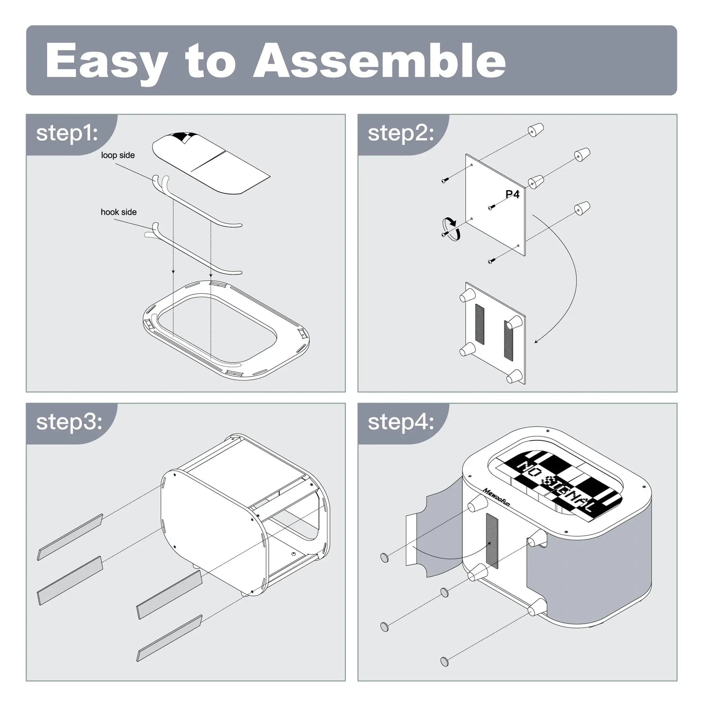 MewooFun-cama para casa de gatos, condominio para gatos, TV para interiores, resistente, de lujo, grande, de madera, muebles de refugio para gatos con almohadilla para rascar