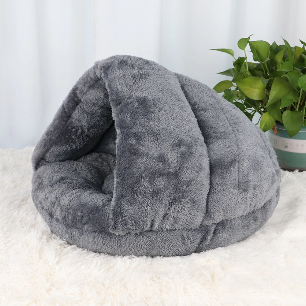 Warm Fleece Cat Bed Soft Kitten Nest Kennel For Small Dogs Cats Puppy Sleeping House Tent Pads Pet Accessories