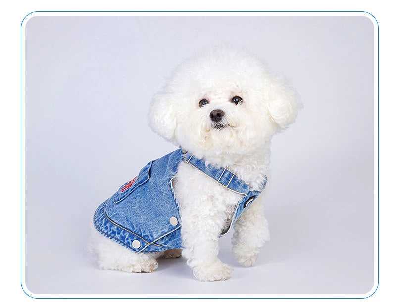 100% Cotton Dog Denim Vest Cat Sleeveless Coverall Spring Summer Puppy Clothing Fashion Style