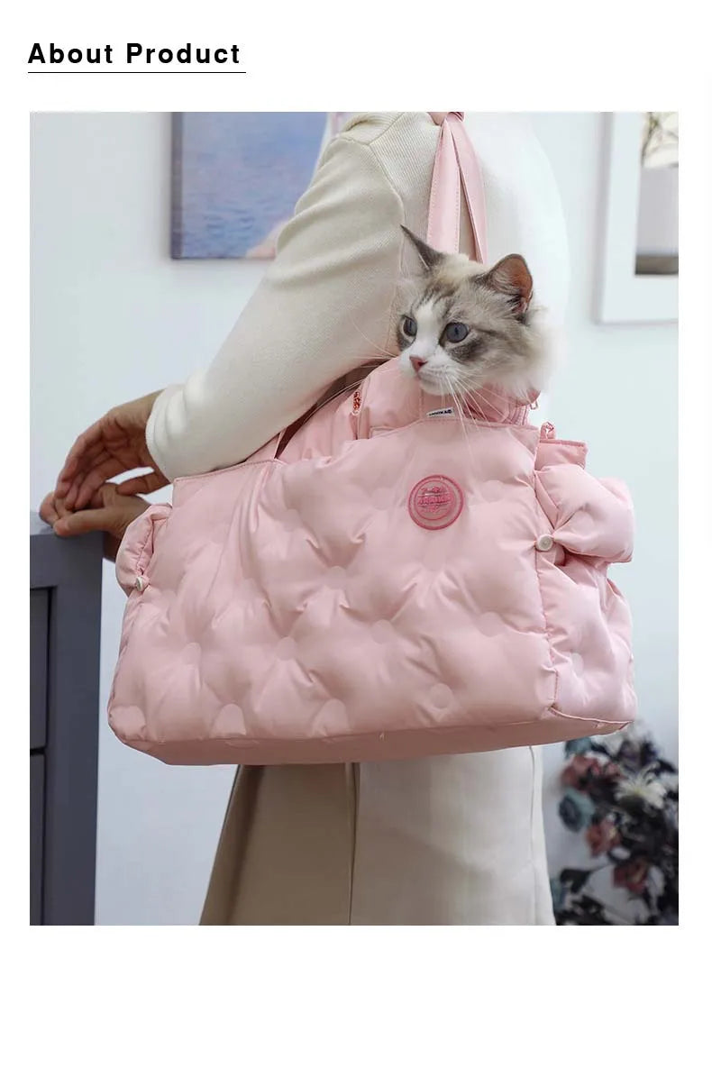 Winter Pet Bag Cat Carrier Travel Portable Warm Puppy Shoulder Bags Dog Kitten Pet Items Down Backpack For Small Dog