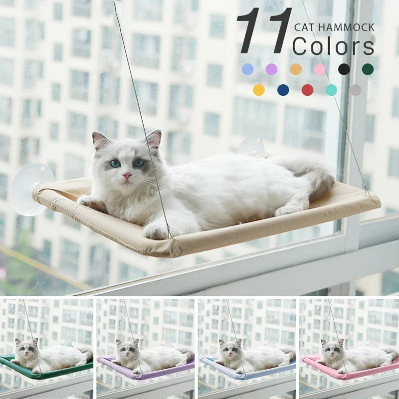 Hamaca para gatos, colgador de ventana, hamaca para gatos, cama para mascotas lavable y desmontable, estante de succión, bolsa, camas, asiento para gatos durmiendo, suministros para mascotas