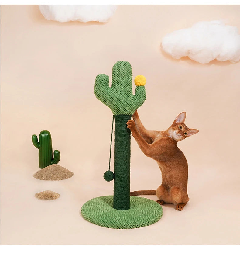 Postes rascadores para gatos, rascador bonito de árbol de Cactus con bola, juguetes de menta para mascotas, muebles rascadores para gatitos