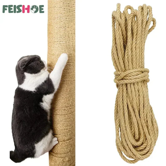 Corde en Sisal naturel 10M, corde à gratter pour chat, arbre à gratter, jouet de bricolage, griffe de patte, protection de meubles, poste à gratter, accessoires pour chat