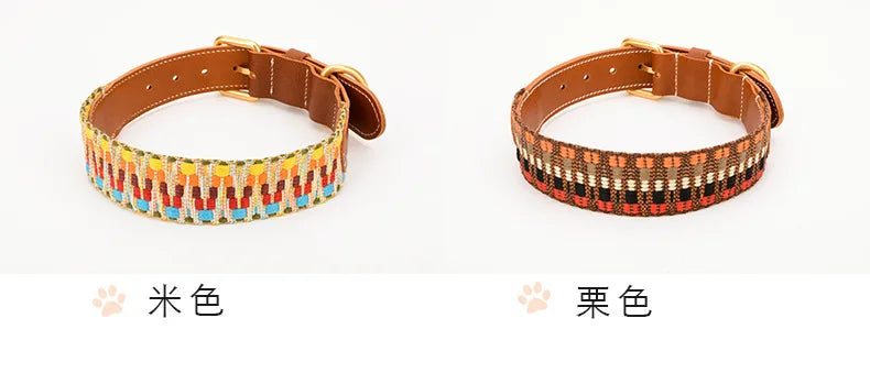 Nuevo collar de color mejorado de alta calidad para perros grandes, pastor alemán, paseo para perros, cadena P, mascota ajustable para perros medianos y grandes, accesorios