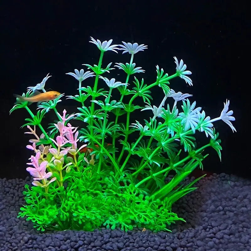 Aquarium ornement plante Aquarium artificiel décor plantes Simulation eau herbe poisson bol plastique mauvaises herbes décoration 5.5 pouces