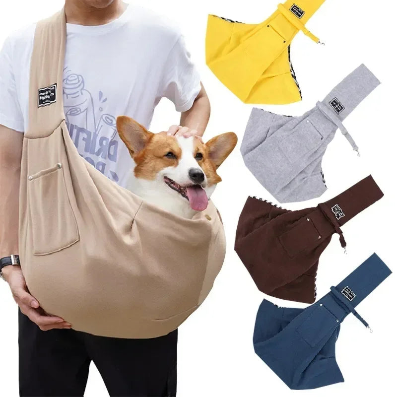 Bolsa cómoda de algodón para perros, bolso de hombro tipo bandolera para viajes al aire libre, bolsa portátil para gatos y cachorros, suministros de transporte para mascotas