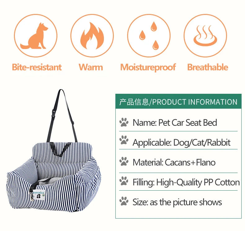 Protector para asiento de coche para mascotas con cinturón de seguridad, bolsa para cachorros y gatos, bolsa de transporte segura para asiento de perro, cesta, producto de viaje para coche para mascotas