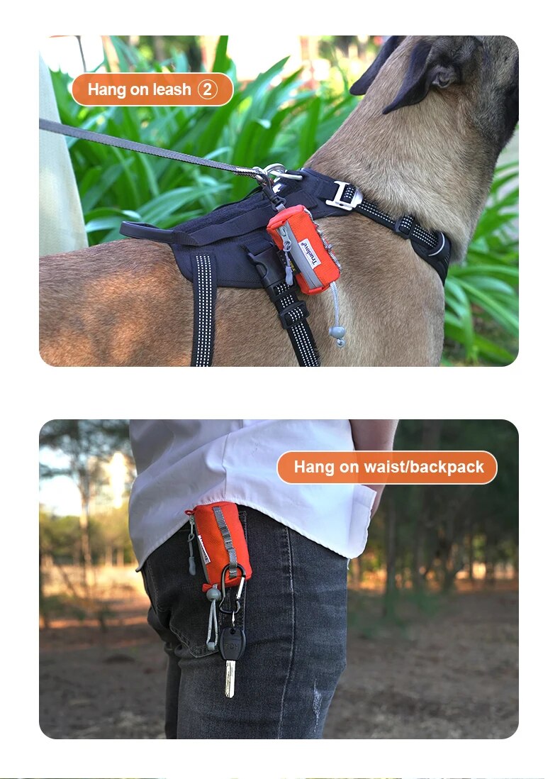 Pet Dog Adjustable Small Dispenser Canine Poop Holder with Carabiner Suitable for All Dog Leashes Walk Accessories