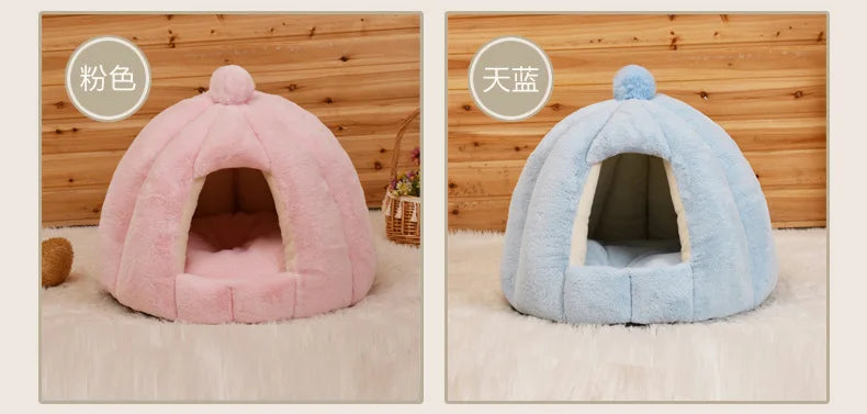 Warm Comfort Cat Bed In Winter Bed For Cats Cat House Dog Sofa Pet Little Mat Cozy Deep Cave Indoor Nest Pet Cat