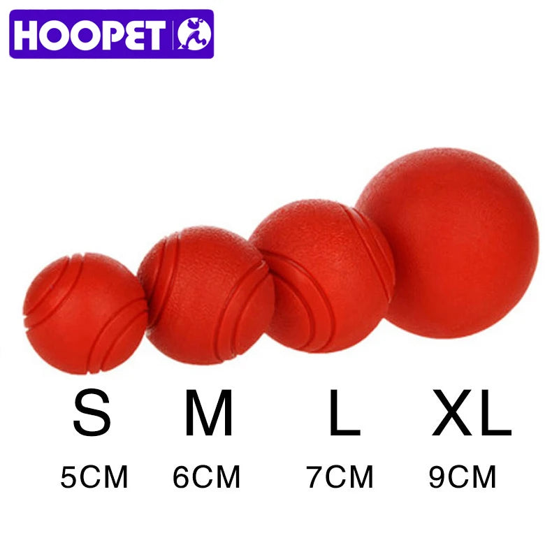 Pelota de goma de juguete para perros HOOPET, pelota resistente a mordeduras, juguete para perros, cachorros, peluche Pitbull, Color rojo, bola sólida, S-XL, suministros para mascotas