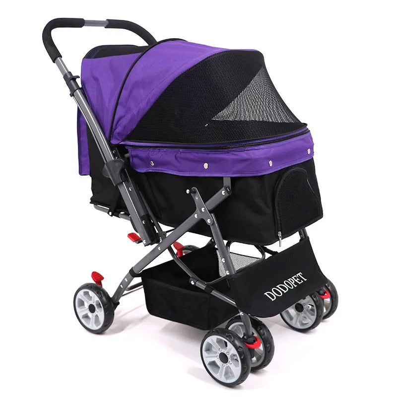 Chien chat transporteur animal Buggy poussette sac transport maison en plein air marche Shopping voyage chenil landau pliant 30kg