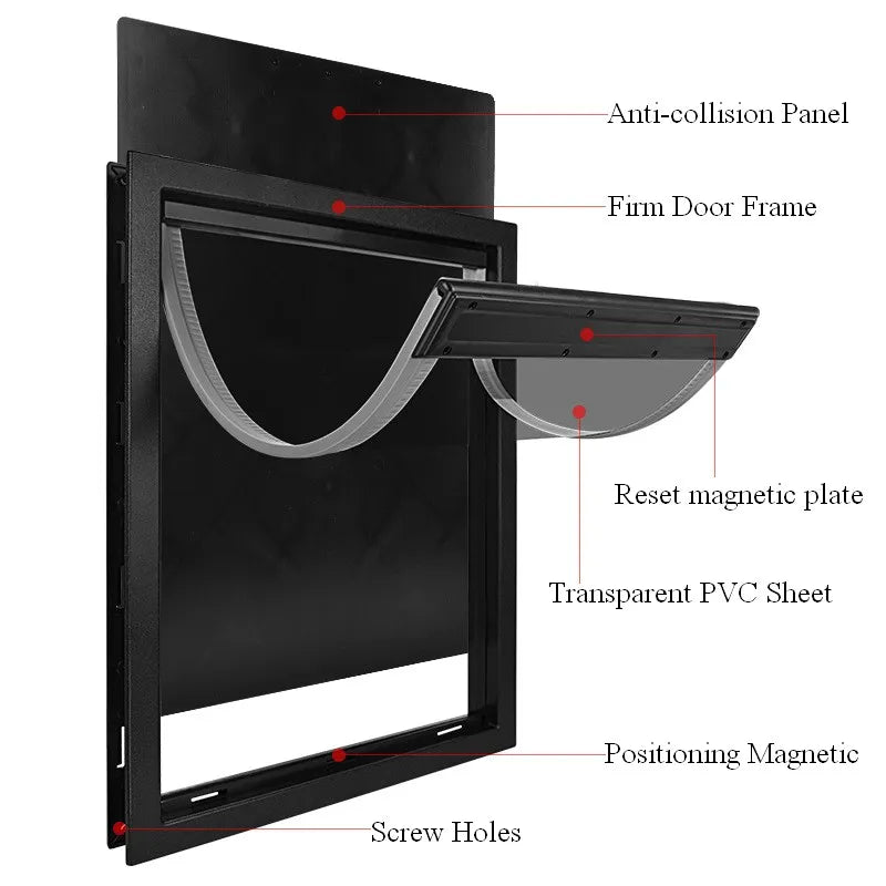 Puerta para mascotas para puertas ABS de alta calidad PVC con llama entrada puerta con solapa exterior cubierta de puerta antilluvia accesorios extra aislados y para clima frío