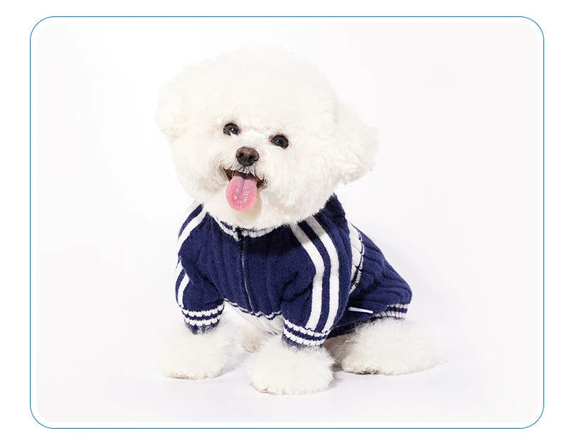 2023 New Pet Clothes Autumn Winter Small Medium Dog Clothes Teddy Cat Warm Zipper Clothing Puppy Cardigan Fashion Style