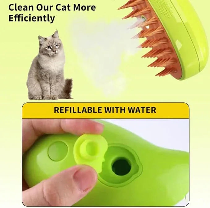 Cepillo de vapor para perros 3 en 1, cepillo eléctrico para el pelo de gatos con pulverizador, peine para masaje, cuidado de mascotas, elimina enredos y suministros para cabello suelto humeante